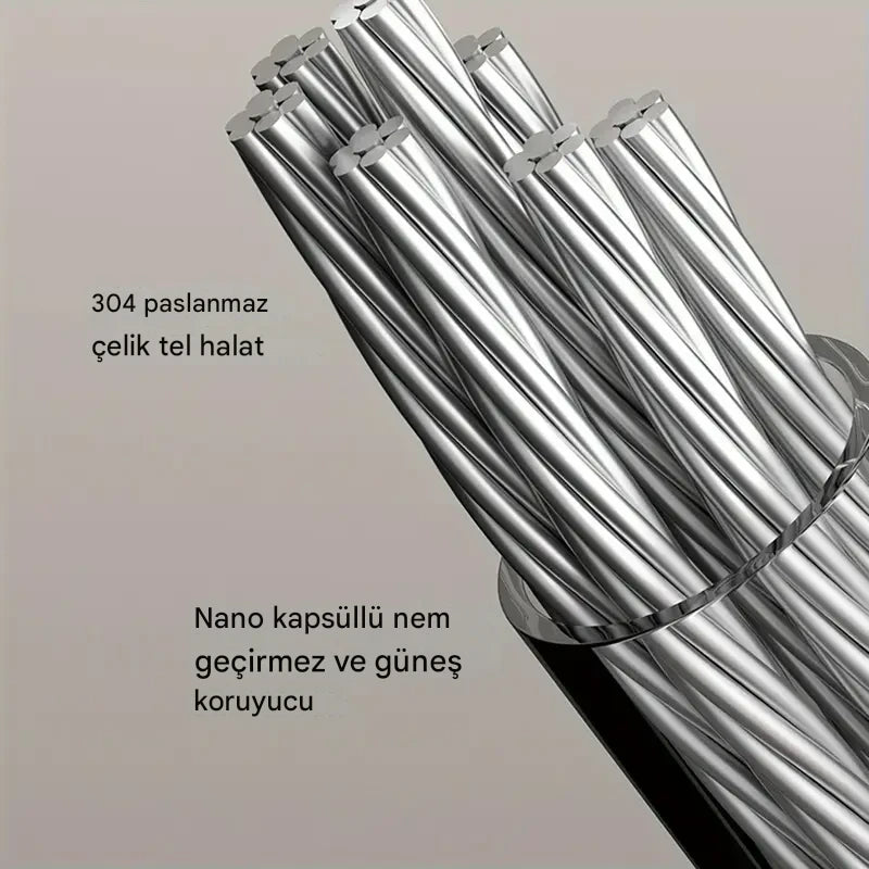 Geri Çekilebilir Çamaşır İpi | Paslanmaz Çelik | Elbise Kurutma Makinesi | Yerden Tasarruf Sağlayan Raf | Ev için