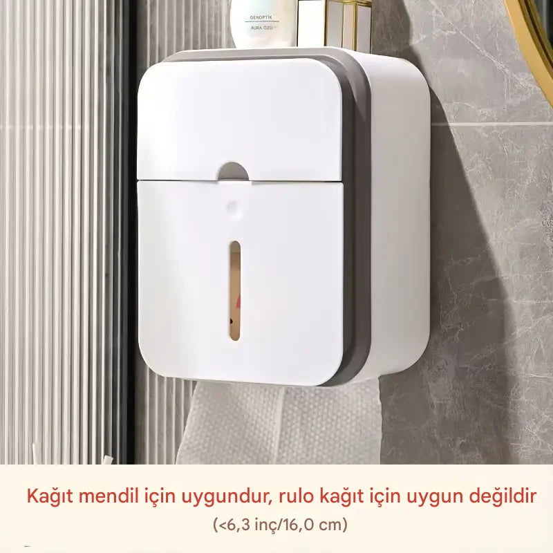 Saklama Kutusu | Tuvalet Kağıdı Organizatör | Su Geçirmez & Toz Geçirmez | Yüksek Kapasiteli | Duvara Monte | Banyo & Ev Gereçleri