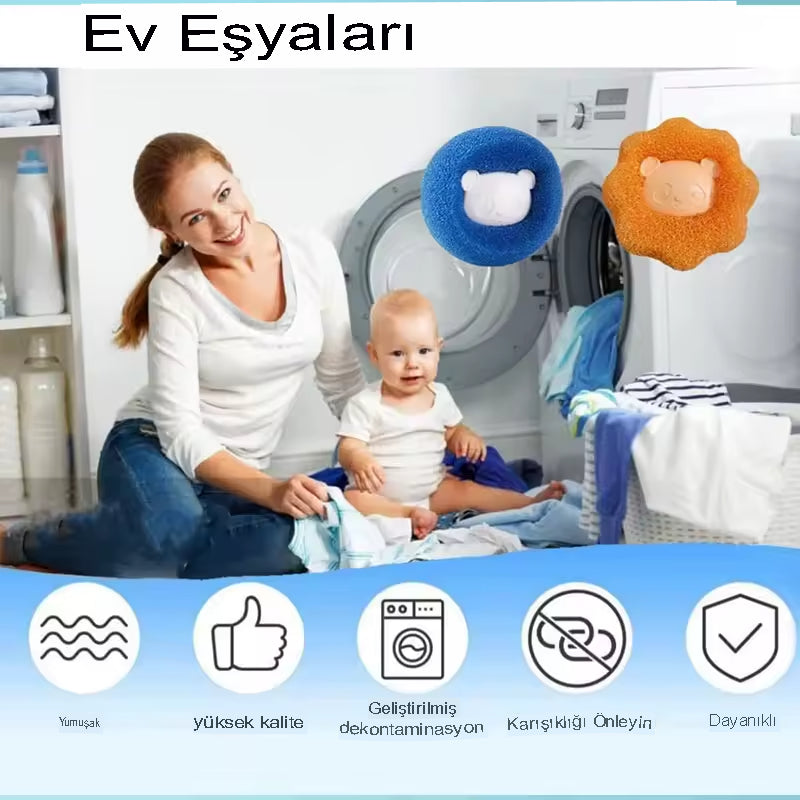 Pet Saç Çıkarıcı | Yeniden Kullanılabilir | Çamaşır Makinesi Filtresi | Kedi & Köpek Tüyü Toplayıcı | Ev Kullanımı