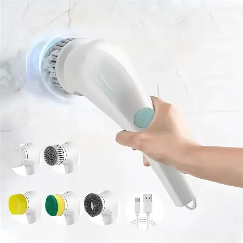 Beşi 1 Arada Çok Fonksiyonlu Elektrikli Temizleme Fırçası | Banyo & Mutfak Temizleme Araçları