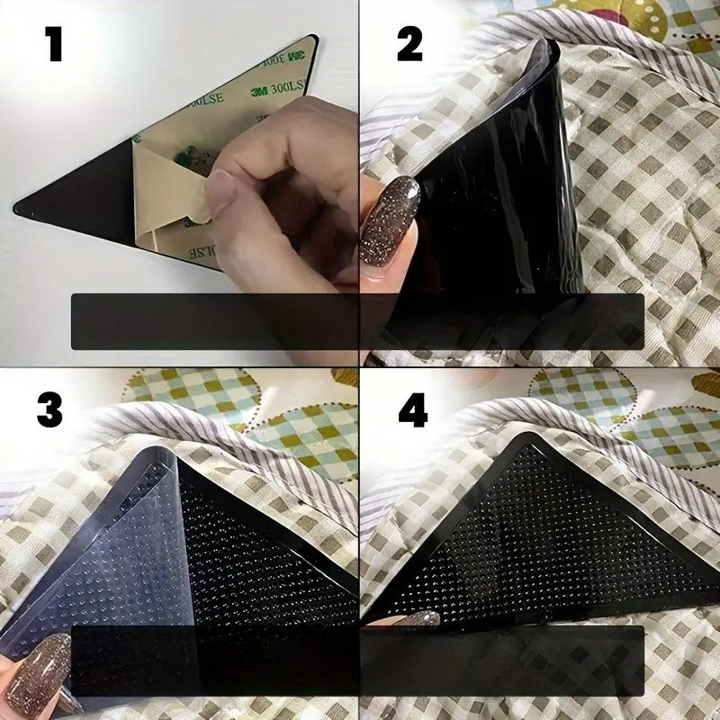 Tekrar Kullanılabilir Halı Tutucu | Kaymaz Halı Köşe Tutucu | Silikon Halı Tutucu | Üçgen Tasarım Halı Kaydırmaz | Halı Kaymasını Önleyici Aparat | Ev ve Ofis İçin Halı Köşe Sabitleyici | Halıyı Yerinde Tutar