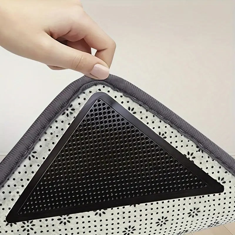 Tekrar Kullanılabilir Halı Tutucu | Kaymaz Halı Köşe Tutucu | Silikon Halı Tutucu | Üçgen Tasarım Halı Kaydırmaz | Halı Kaymasını Önleyici Aparat | Ev ve Ofis İçin Halı Köşe Sabitleyici | Halıyı Yerinde Tutar