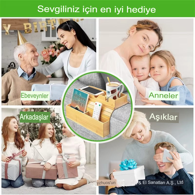Koltuk Kol Dayama Tepsisi I Ahşap I 3'ü 1 Arada Koltuk Tepsisi I Katlanabilir Kanepe Bardak Tutucu I Taşınabilir Koltuk Kol Tepsisi I İçecek Bardak Tutuculu