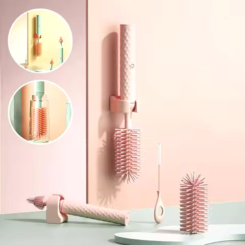 Elektrikli Silikon Biberon Fırçası I 360° Dönen Bebek Emzik ve Bardak Temizleme Fırçası Seti I Şişeleri Temizlemek İçin Mükemmel